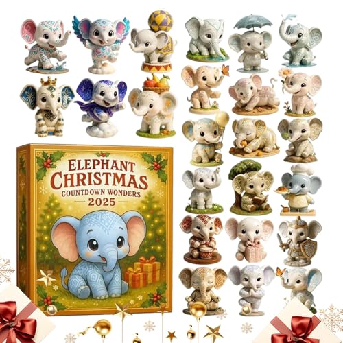 Compte à rebours de Noël éléphant : le cadeau idéal pour amoureux des animaux