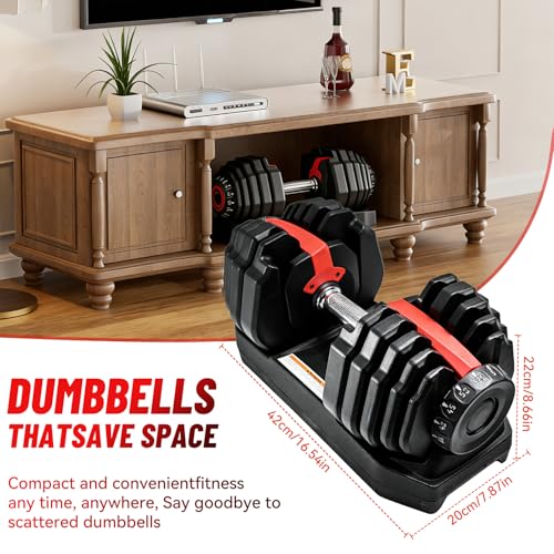 Adjustable Dumbbell 25LB, 2-in-1 Weight with Anti-Slip Handle, Fast Weight Adjustment for Home Gym, Strength Training for Men & Women, Single Dumbbell with Tray by VigorBrawn - Image 6