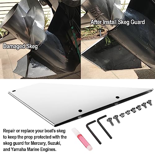 35-SS645 Marine-Grade Stainless Steel Skeg Guard Safe-Skeg Protector Fit for Suzuki 150-225 HP 2&4 Stroke, for Yamaha 115-350 HP 2&4 Stroke, for Mercury, Marine Engines Inboard Skeg Protection by Hihitomorrow - Used condition - Image 3