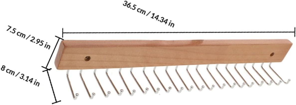 iplusmile 2pcs Wall Mounted Tie Rack and Belt Organizer Wooden Rotating Necktie and Belt Holder with 20 Hooks Space Saving Accessory Hanger for Entryway Closet and Bedroom