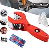 Ratcheting Tubing Cutter, 2025 New Upgrades Copper Pipe Cutter, Tubing Cutter 1/4' To 7/8', 2 in 1 Close Quarters Tube Compact Cutter, Ratcheting Pvc Cutter, Pipe Cutters Plumbing (Red)