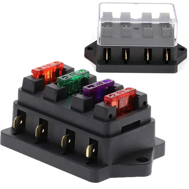 Caja de fusibles de coches de 4 vías tipo cuchilla ATO para circuitos de 12V y 32V