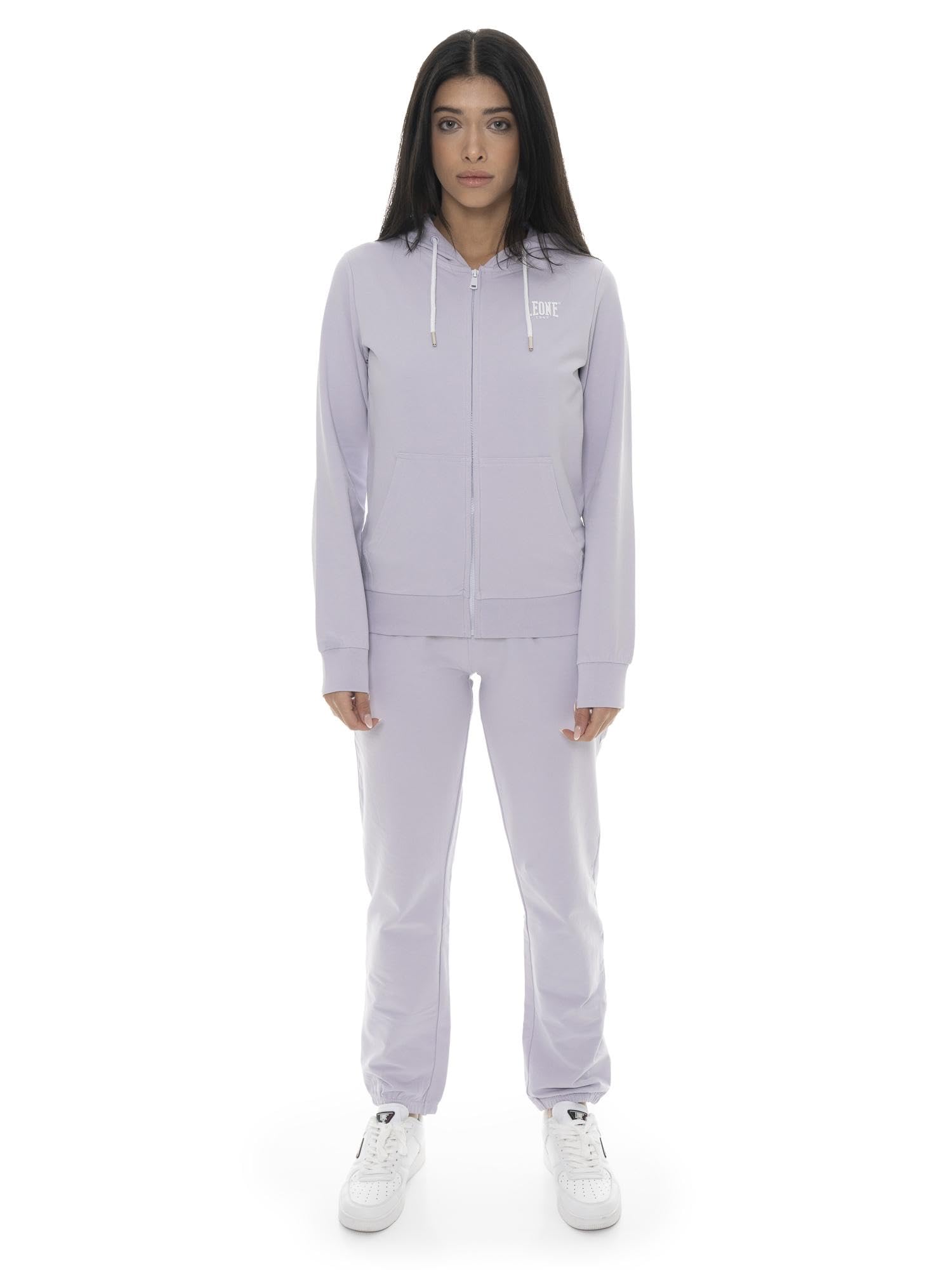 Tuta da donna in cotone non felpato con cappuccio e zip Leone Basic