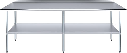 Miniatura 10 de AmGood Mesa de trabajo de acero inoxidable  Mesa utilitaria de metal (60 pulgadas de largo x 30 pulgadas de profundidad)