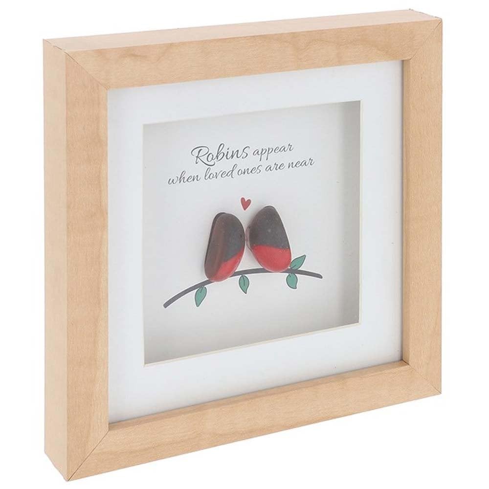 Shudehill Giftware Pebble Glass Square Plaque - Robins Appear Wall Art