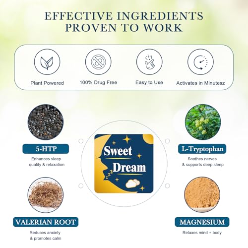 BRAMHO Sleep Patches for Adults with Melatonin, Magnesium and Sour Cherry Extract - Plant-Based Sleep Aid - Easy to use Suitable for Both Men and Women-60 Count