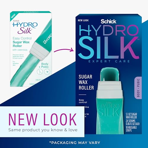 Schick W302302100 Hydro Silk Sugar Wax Roller For Body + Pubic Hair Removal | Roll On Wax Kit, Soft Wax, Hair Removal Wax, Body Wax Kit, Bikini Line Hair Removal thumb #1