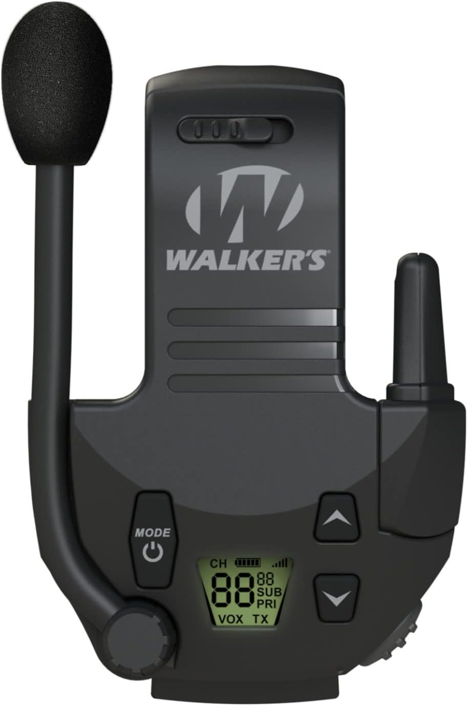 Walker's Razor Slim Electronic Muff with Walkie Talkie Attachment Bundle