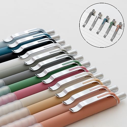 Image of Linbsunne Ballpoint Pens Black Medium Point 1mm Pen with Super Soft Grip Ball Point Pen for Men Women Retractable Pens (silver-12 pcs)