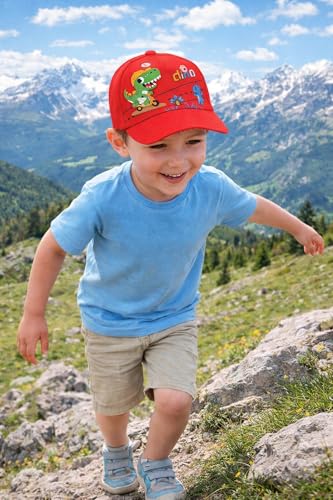 Image of PASSION PETALS Summer Dino Rockstar Baseball Cap for Kids Boys and Girls 2-4Years