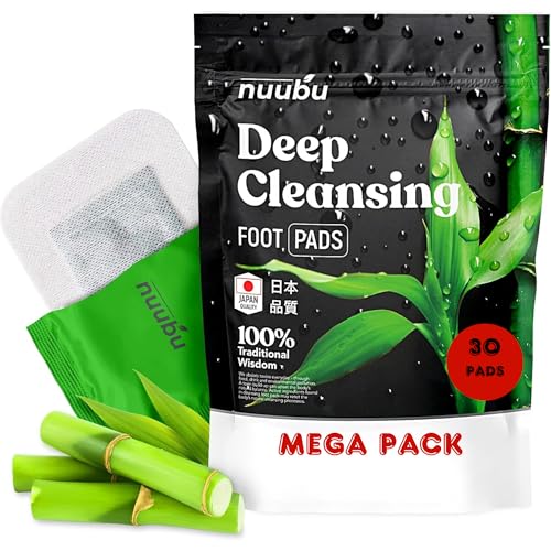 Nuubu Fußpflaster (30 pflaster), Natürliche Fußpads mit Bambusessig und Ingwerpulver