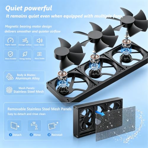 Ventilador de ventana para dormitorio con velocidad del viento ajustable 5