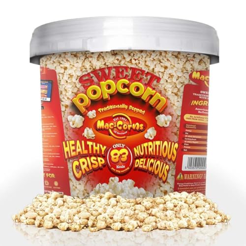 MacCorns - Traditional Sweet Popcorn - Sharing Bucket - Serves 12 Portions