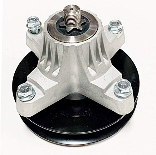 Upgraded (Threaded Mount Holes, 6 Pt Star) Spindle - Compatible with: Cub Cadet MTD 618-04825B, 918-04825B, 618-05016, 918-05016