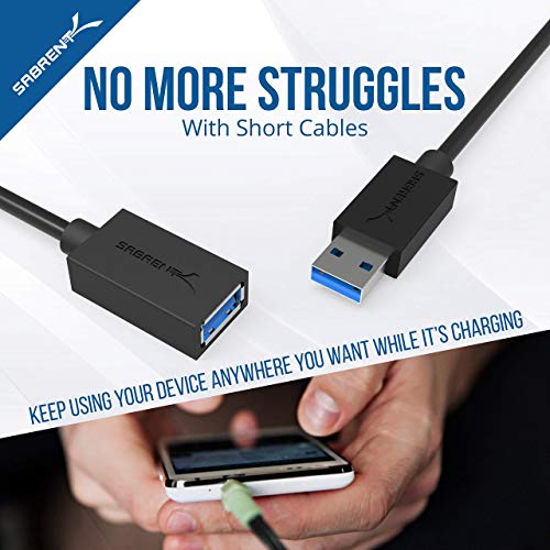 Caja externa USB 3.0 sin herramientas SABRENT con cable extensión 3 pies miniatura 7