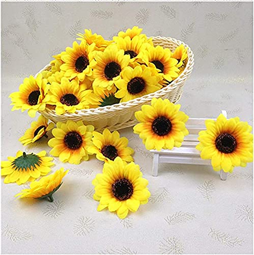Artificial Flowers Heads Gerbera Daisy Flowers Heads  Silk Sunflowers Sun Flower Heads for DIY Wedding Party (2.8 ,25 pcs)
