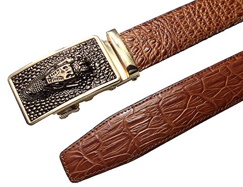 Men's Alligator Pattern Genuine Leather Ratchet Belts For Men With Automatic Buckle2