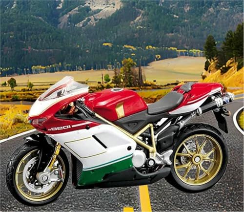per Modello in scala 1/18 di moto da cross, giocattolo da collezione, regalo, produzione pressofusa statica per Ducati 1098 S per Tricolore