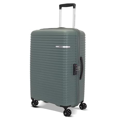 American Tourister Medium Liftoff+ with TSA Lock & 8 Wheel, 67 CM Hard PP Check-in Suitcase for Travel/Trolley Bag for Travel/Travel Bag with Double Wheel for Women & Men - Dark Olive