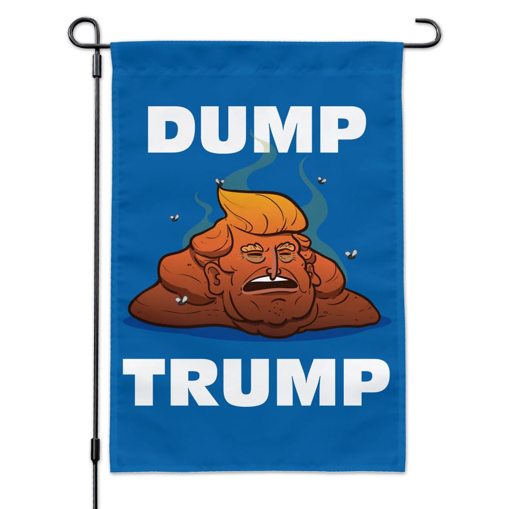 Dump Donald Trump with Poop Garden Yard Flag with Pole Stand Holder