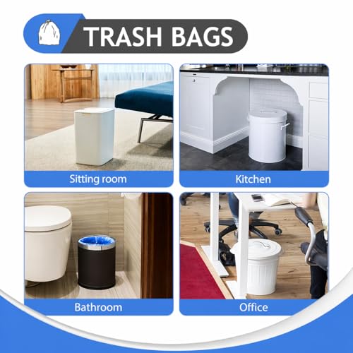 Image of Teivio Small Trash Bags 4 Gallon 160 Counts Garbage Bags, Bathroom Trash Can Bin Liners, Small Plastic Bags for home office kitchen, fit 12-15 Liter, 3,3.5,4.5 Gal, Blue
