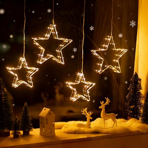Sziqiqi Led Stern Fenster Weihnachtsbeleuchtung: Fensterbeleuchtung...