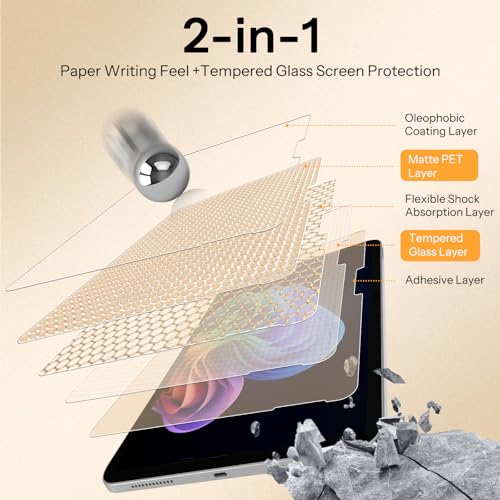 Image of SPARIN Paper Glass Screen Protector for Microsoft Surface Pro 12 Inch 2025 Released, 2 Pack Tempered Glass with Easy Alignment Tool, Matte Anti-Glare, Write Like on Paper, Surface Pen Support