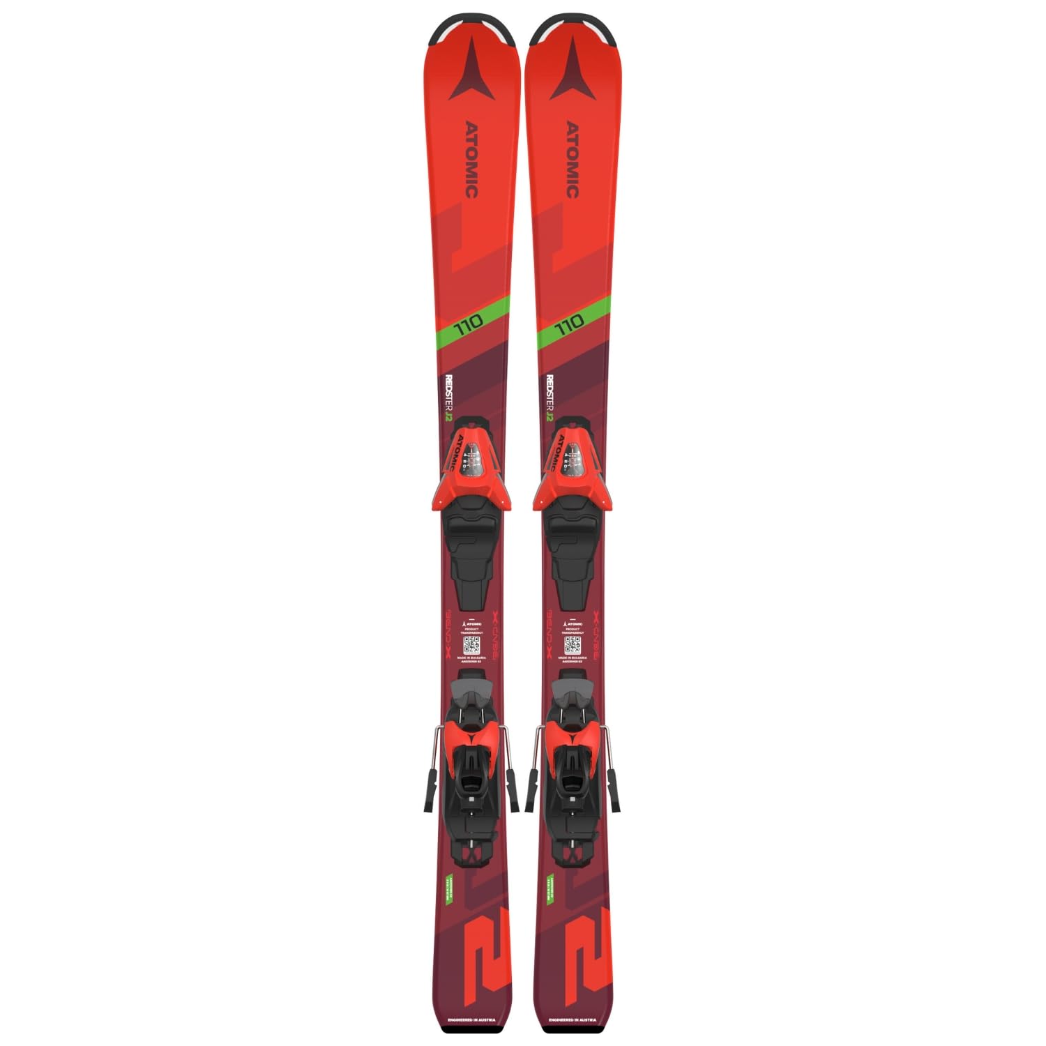 ATOMIC REDSTER J2 Kinder-Ski in Rot - Ski fr Kinder 5-8 Jahre - Gre 100-120 cm - Anfngerski mit Voreinstellung I