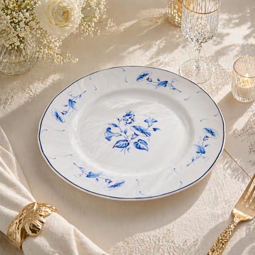 Image of NFI essentials 10 Inch Premium Ceramic Dinner Plate, Serving Plate for Main Course, Pasta, Rice, Salad & Meals, Dishwasher Safe Kitchen Dinner Plate
