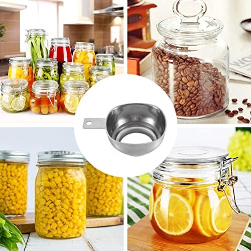 Jam Funnel,Large Opening Funnel Stainless Steel Jam Funnel Filling Aid Jam Funnel with Handle Protection for Jam Liquid Oil Beans in Jars
