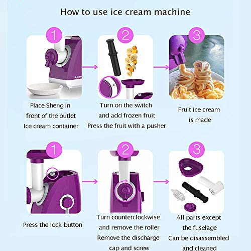 Hefacy Selbstgemachte Eismaschine, automatische Eiscreme, kleine Maschine für Früchte Sorbet, Eismaschine – Bild 4