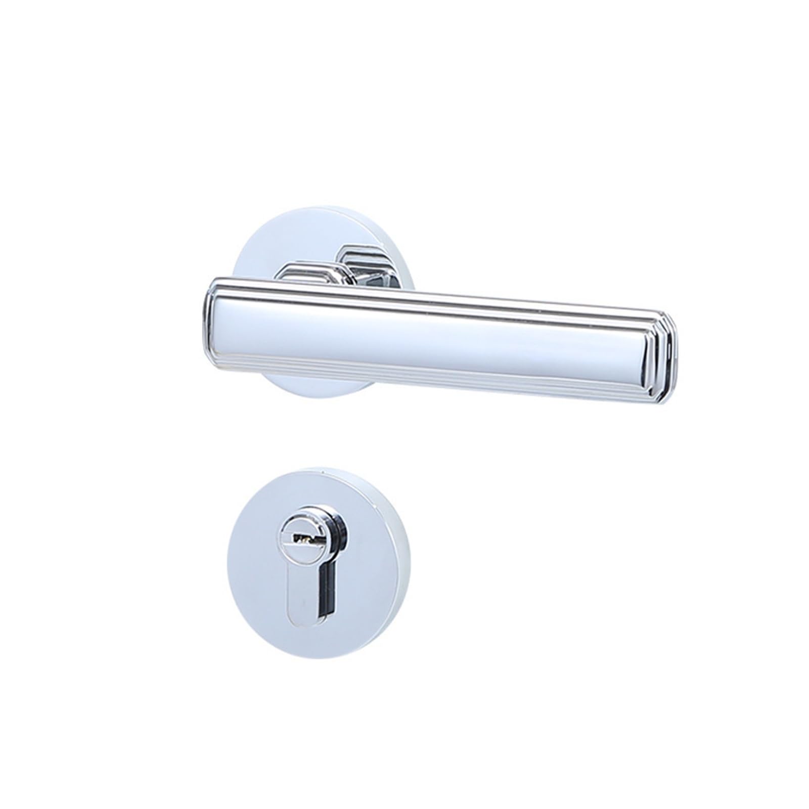 Serrure de poignée de porte en laiton argent brillant pour sécuriser vos espaces de vie