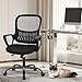 Sweetcrispy Home Office Managerial Executive Chair with Ergonomic Design, Mid-Back Mesh Swivel, Comfortable Lumbar Support, Comfy Arms for Bedroom,Study,Student
