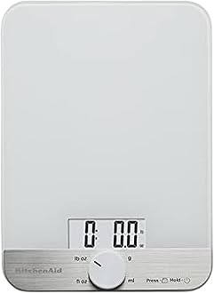 KQ908 Glass Surface 11 Pound Capacity Digital Kitchen and Food Scale, White