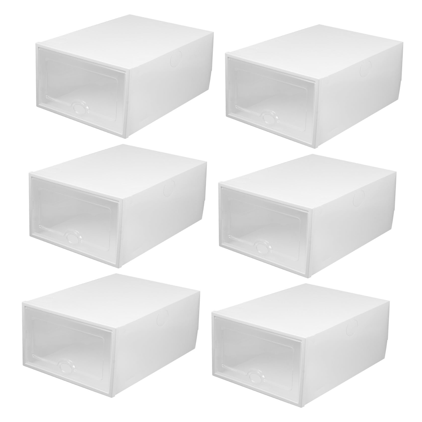 Zerodeko 6 Piezas Cajas de Zapatos de Plástico Transparente Tipo Cajón Caja para Guardar Zapatos Organizador para Hogar