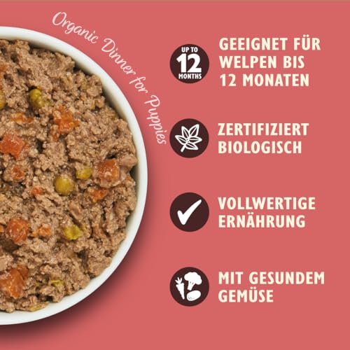 Lily's Kitchen Mit natürlichen Zutaten hergestellt Nassfutter für Welpen Hundefutter Schale Bio- Abendessen mit Huhn und Gemüse 150g