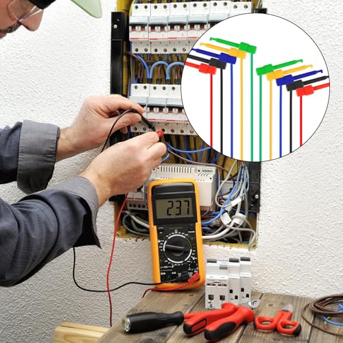 Image of 5pcs Silicone Test Leads 5PCS Test Hook to Test Hook Test Cables Wires Dual IC Test Hooks Clips for Electronic Testing (Test Hook to Test Hook)