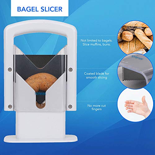 Homeries Bagel Slicer, Perfect for Bagels, Safe Grip, Guillotine Cutter