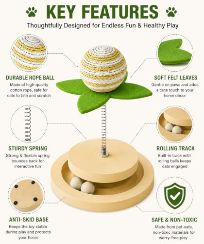 Image of PetVogue Interactive Cat Ball, Mobile Cat Toy, Lightweight, Interactive, Automatic Kitten Toy for Indoor and Home Use