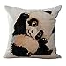 Hengjiang WEIANG - Federa per cuscino a forma di panda, in cotone e lino