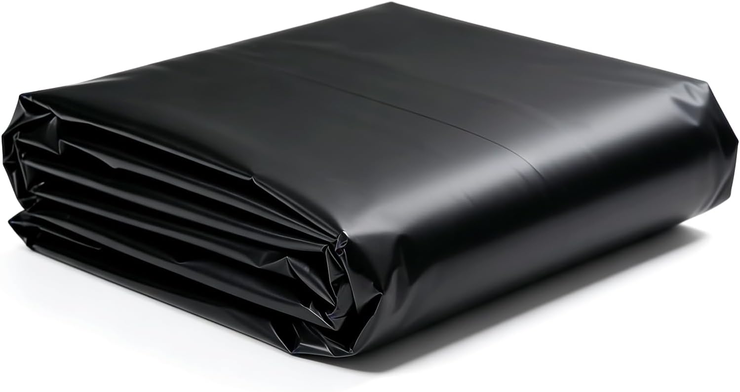 4 Mil Black Plastic Sheeting Roll, 4 FT x 100 FT Heavy Duty Plastic Roll for Garden Weed Barrier, Landscaping, Vapor & Dust Protection