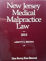 New Jersey Medical Malpractice Law 1576255328 Book Cover