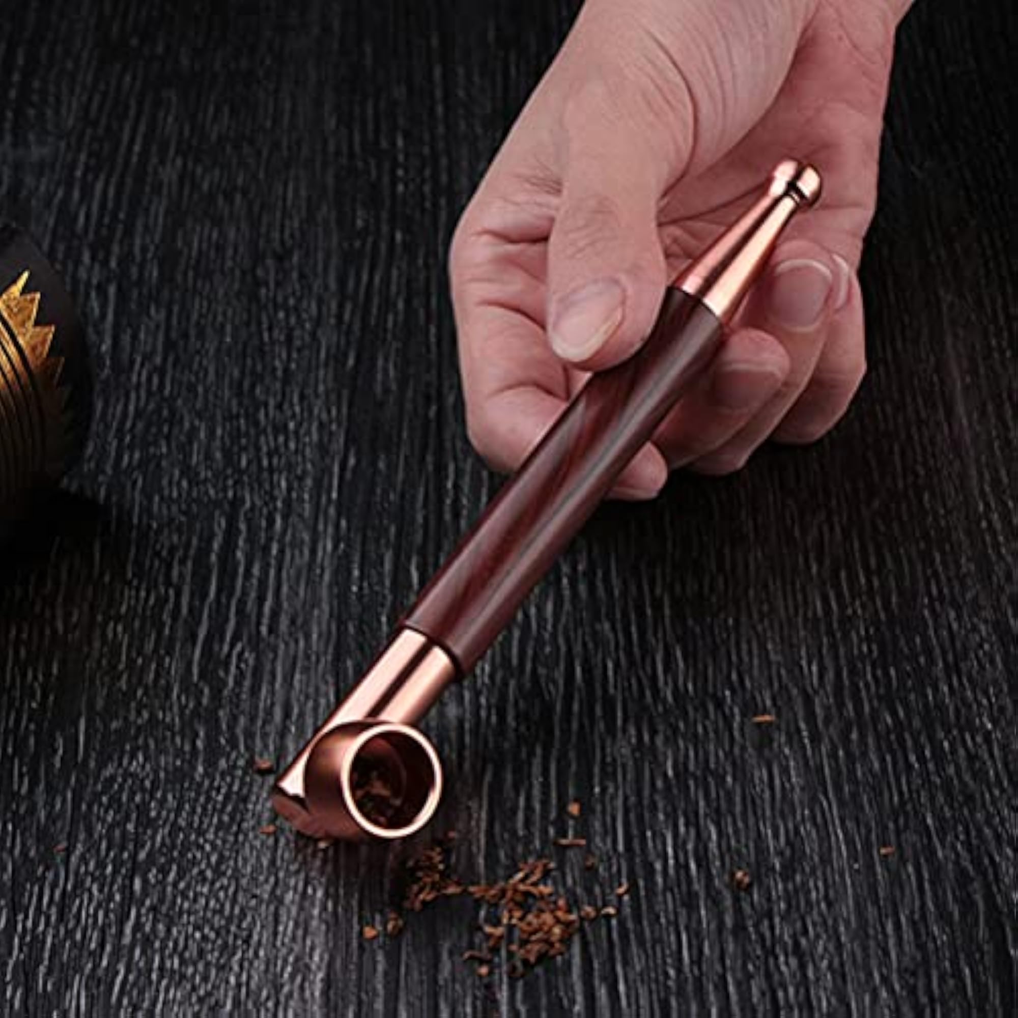 Mini Copper Practical Dry Smoke Rod Tobacco Pipe