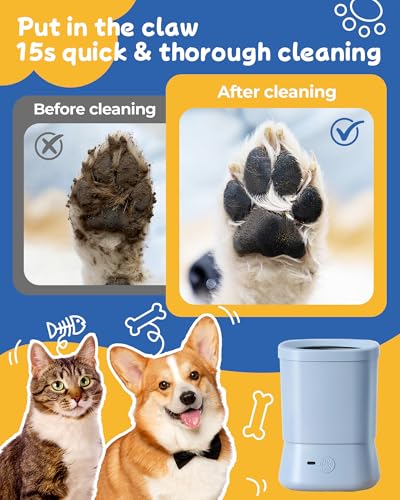 Image of Electric Dog Paw Cleaner for Dogs,2 Speeds Automatic Dog Foot Paw Washer for Medium Large Cat Dog Pet