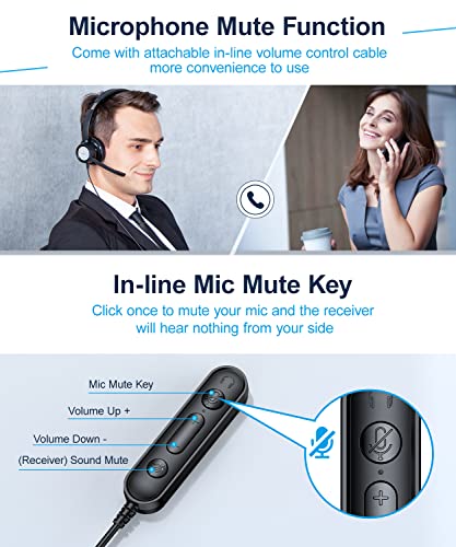Link Dream Usb Headset With Microphone In-Line Controls & Ultar Comfort Wired Computer Headset For Pc, Business, Office, Call Center, Uc, Skype, Zoom, Webinar, Home (Monaural Style) #TOP3