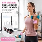 Pilates Wrist Ankle Weights for Women, Wearable Strong Arm & Leg Weights Set of 2(1 lb/2.2 lbs Each), Adjustable Ankle Weights for Walking, Yoga, Dance, Barre, Gym - Image 3