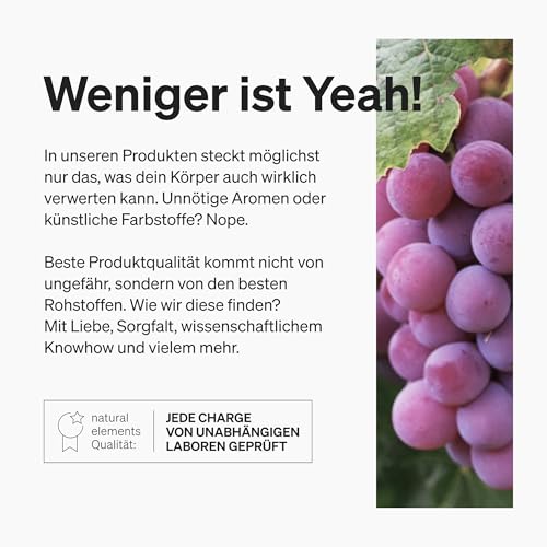 natural elements OPC Traubenkernextrakt – 90 hochdosierte Kapseln für 3 Monate – reines OPC aus französischen Weintrauben – vegan, in deutschen Laboren getestet 5