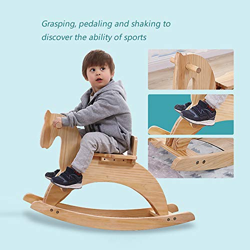 LYXCM Schaukelpferd aus Holz, Vintage-Stil, braun, für Babys bis 1 Jahr, Geschenk – Bild 5