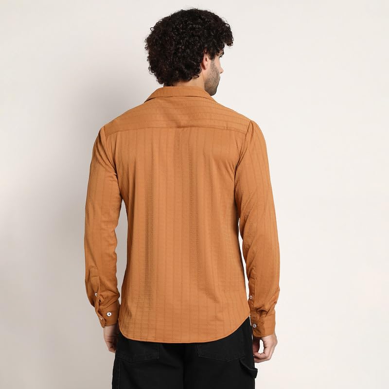 Image of CAHOOT Men's Shirt for Casual Wear | Mid-Rise | Regular Fit | Button Closure | Shirt Crafted with Comfort Fit for Everyday Wear