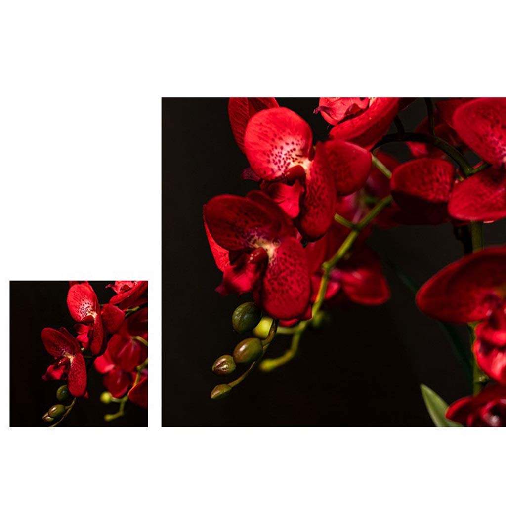 Sztuczny Kwiat Sztuczne Kwiaty Storczyków Phalaenopsis Sztuczne Kwiaty Storczyków Z Ceramicznym Wazonem Doniczkowym Sztuczny Motyl Zestaw Storczyków Dekoracja Wystrój Dom,White-A